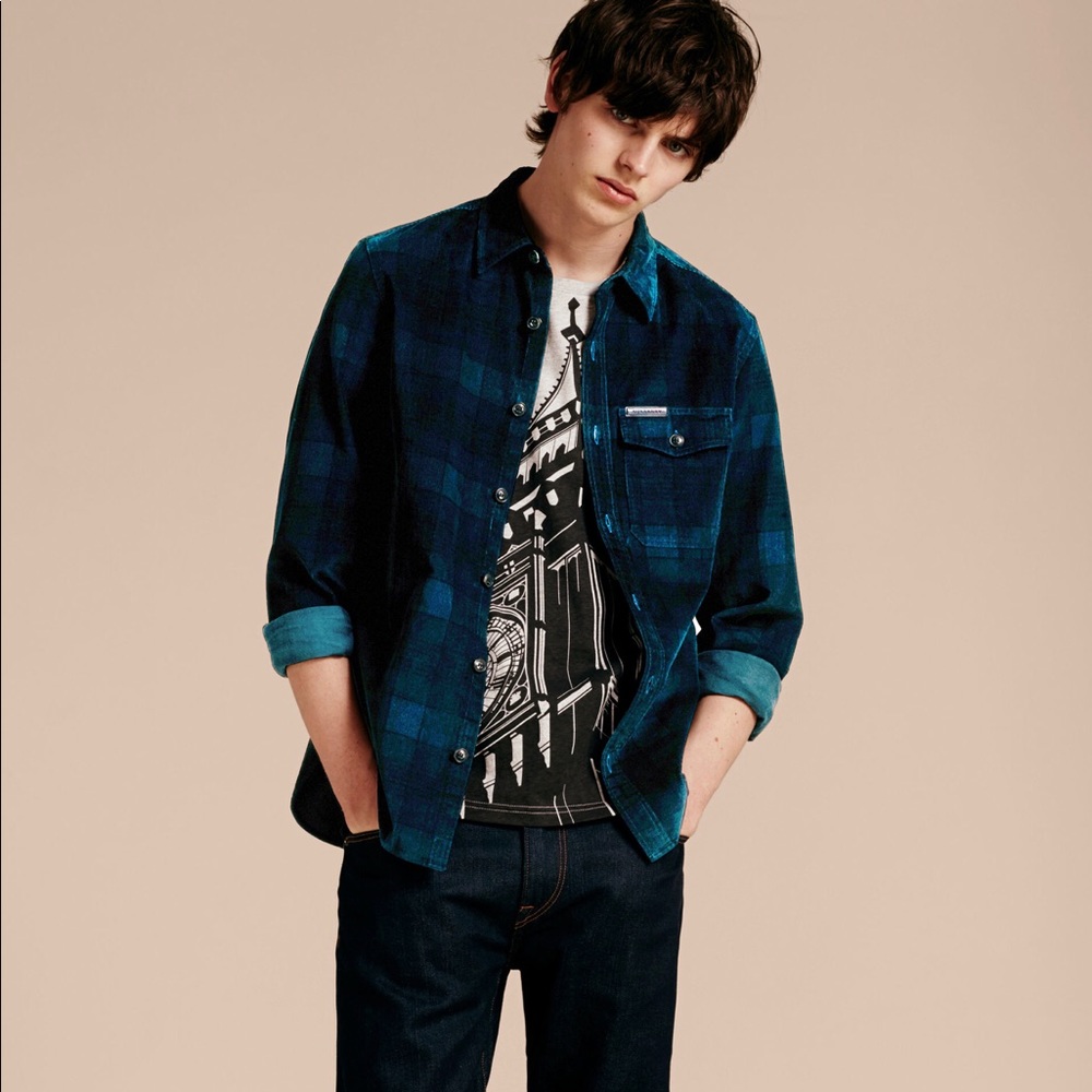 Burberry Men’s Check Corduroy Shirt
